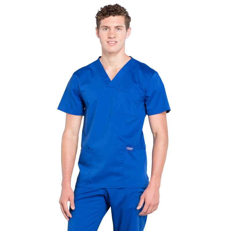 Men's 3-Pocket V-Neck Top - WW670 - Galaxy Blue