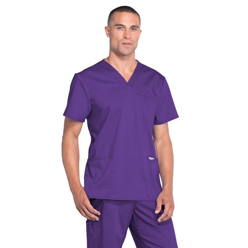 Men's 3-Pocket V-Neck Top - WW670 - Grape