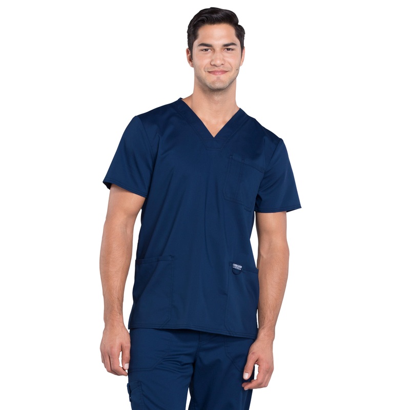 Men's 3-Pocket V-Neck Top - WW670 - Navy