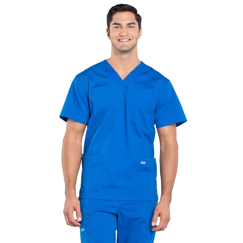 Men's 4-Pocket V-Neck Top - WW695 - Royal