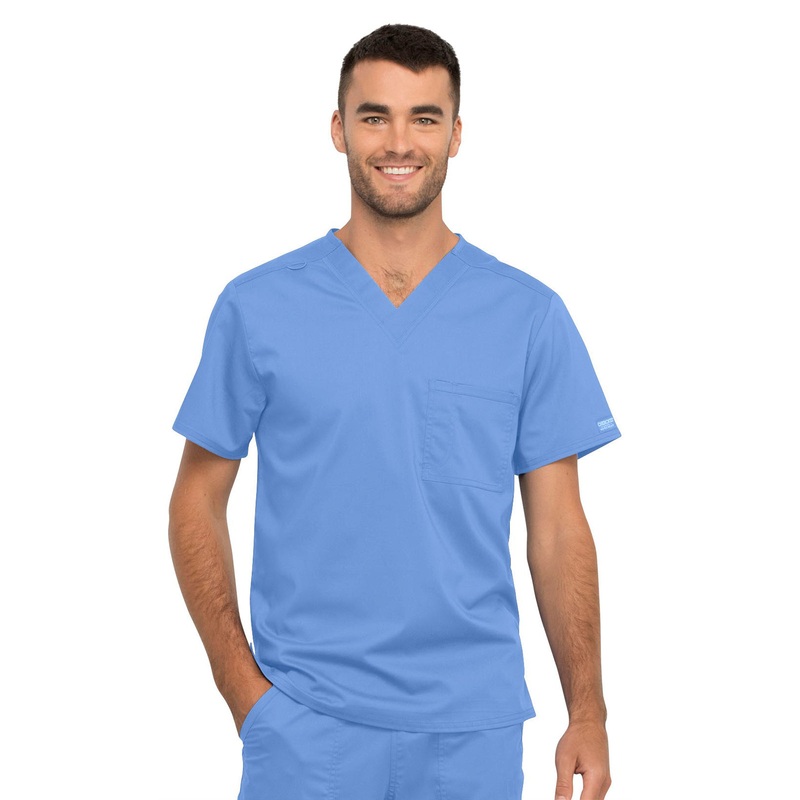 Unisex 1-Pocket Tuckable V-Neck Top - WW625 - Ciel Blue