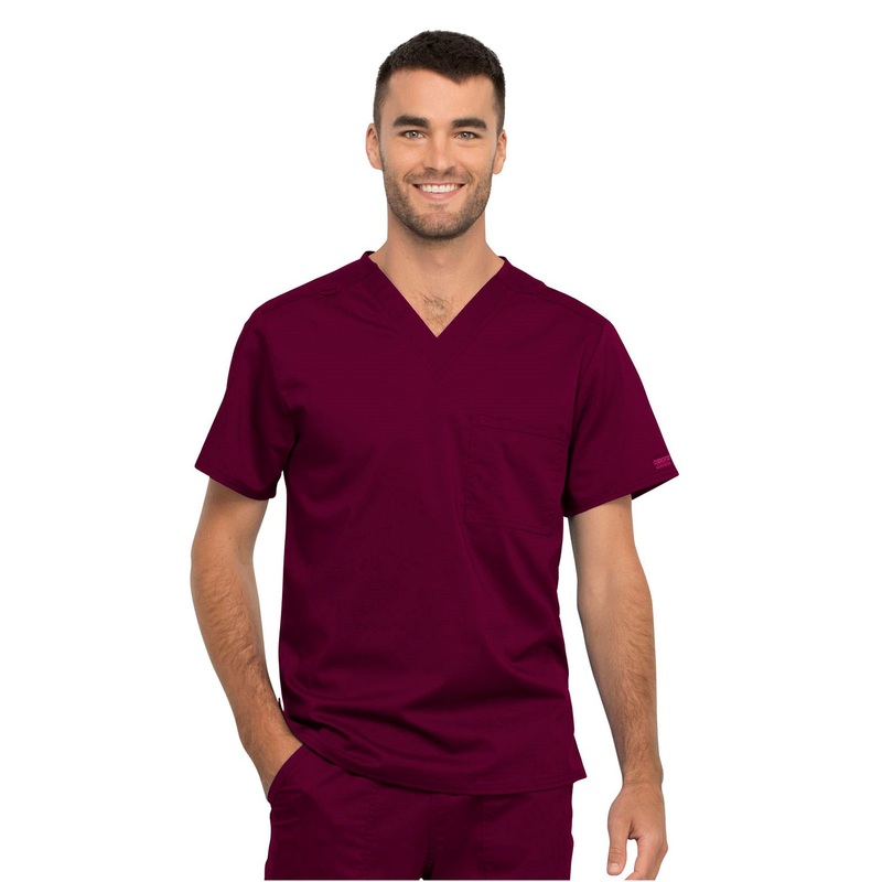 Unisex 1-Pocket Tuckable V-Neck Top - WW625 - Wine