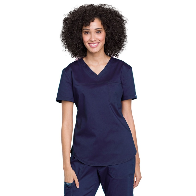 Women's 1-Pocket Tuckable V-Neck O.R. Top - WW657 - Navy