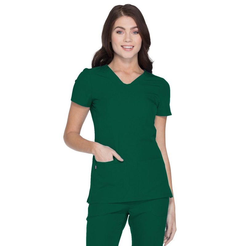 Women's Shaped V-Neck Top - 20710 - Hunter Green