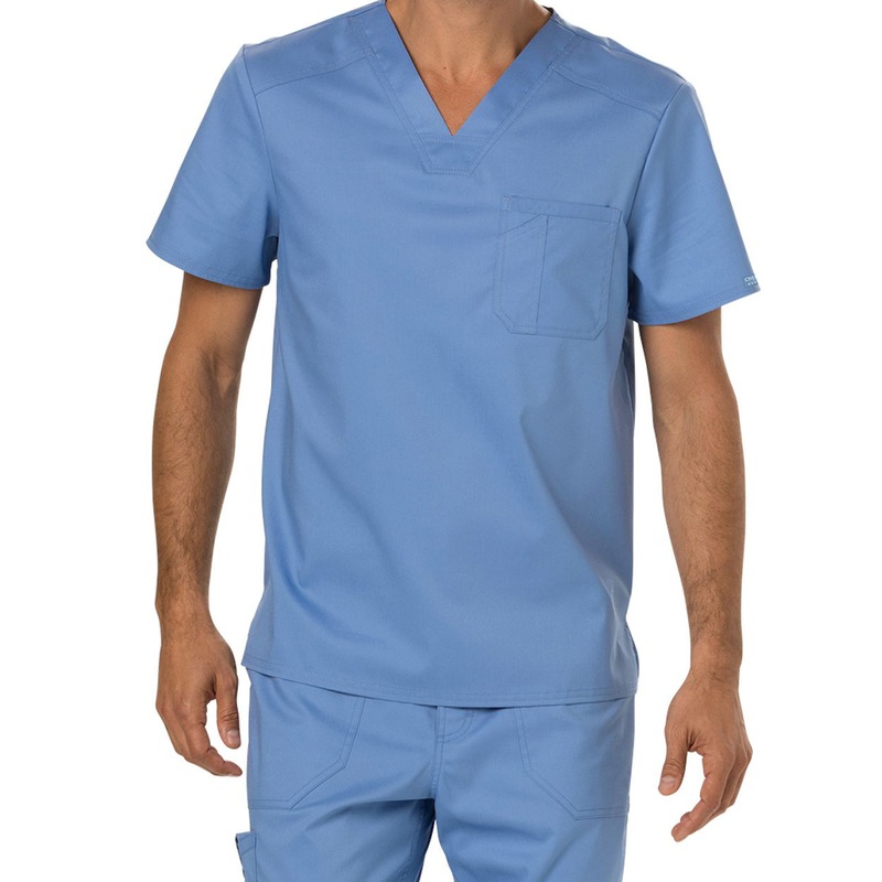 Men's 1-Pocket Tuckable V-Neck Top - WW690 - Ciel Blue