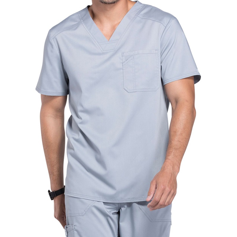 Men's 1-Pocket Tuckable V-Neck Top - WW690 - Grey