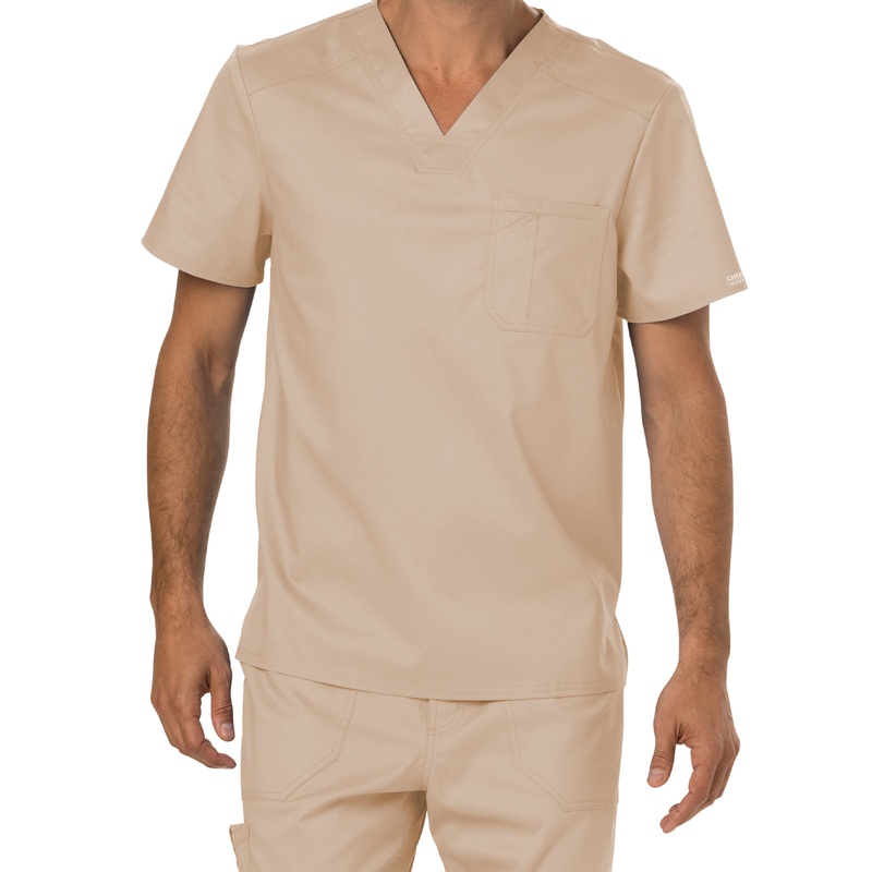 Men's 1-Pocket Tuckable V-Neck Top - WW690 - Khaki