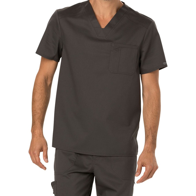 Men's 1-Pocket Tuckable V-Neck Top - WW690 - Pewter