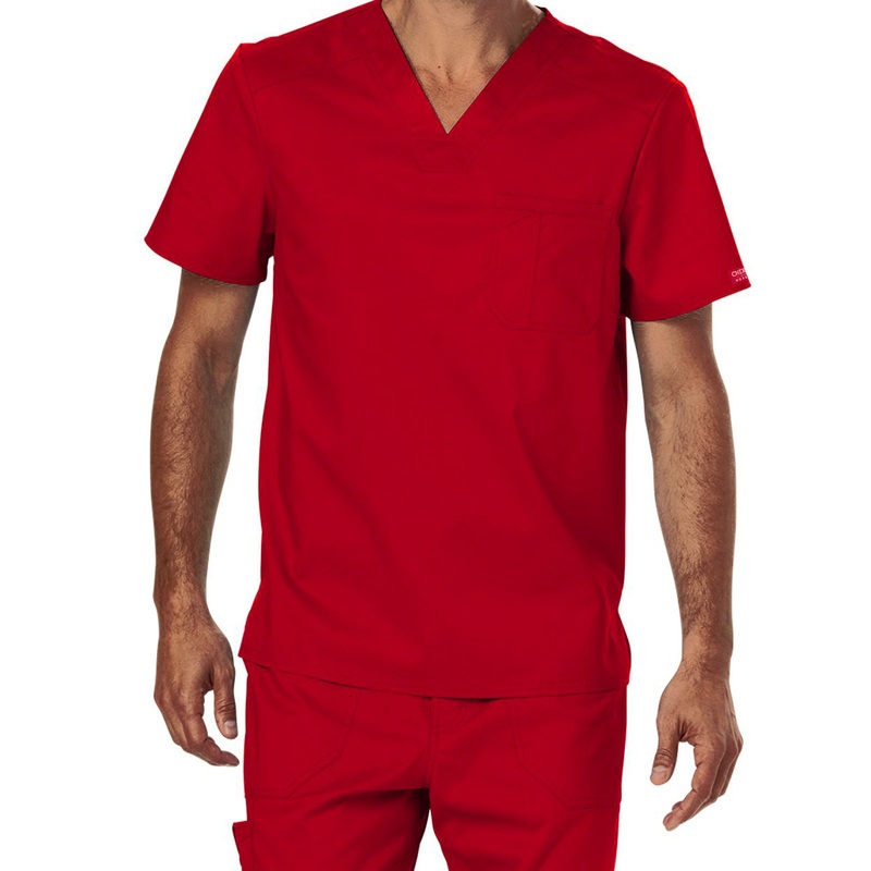 Men's 1-Pocket Tuckable V-Neck Top - WW690 - Red
