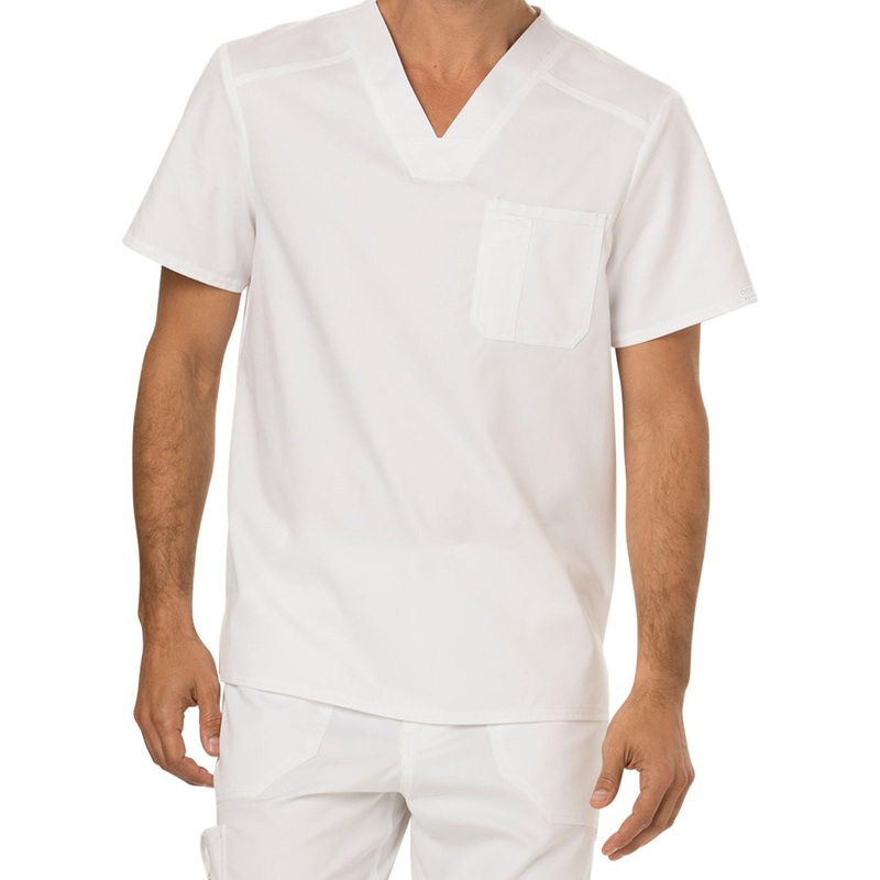 Men's 1-Pocket Tuckable V-Neck Top - WW690 - White