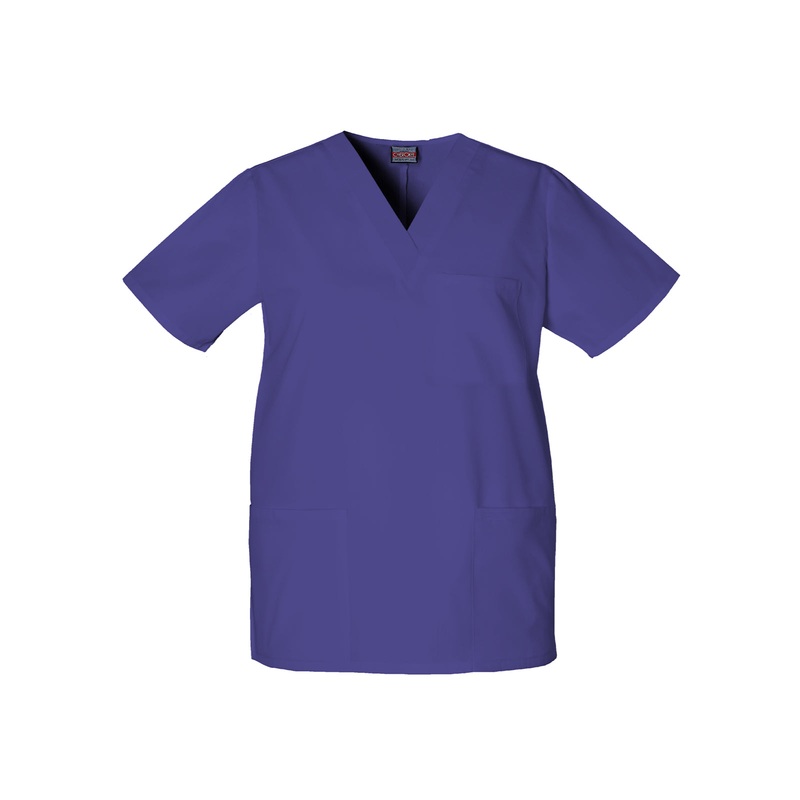 Unisex 3-Pocket V-Neck Top - 4876 - Grape
