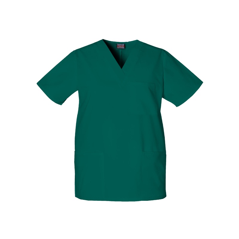 Unisex 3-Pocket V-Neck Top - 4876 - Hunter