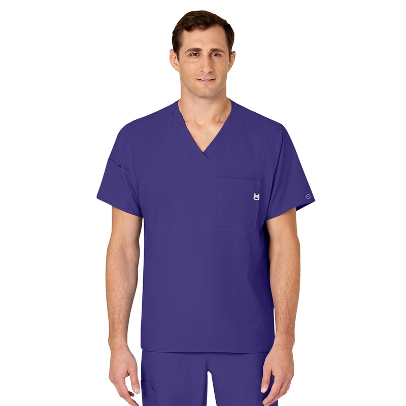 Men's Six-Pocket V-Neck Top - 6355 - Grape