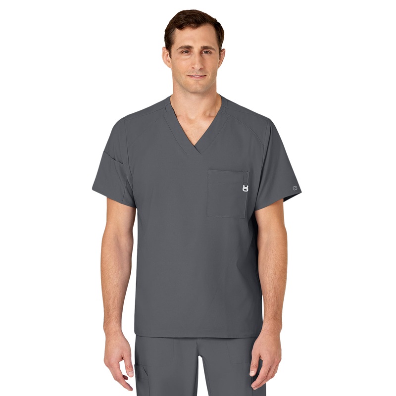 Men's Six-Pocket V-Neck Top - 6355 - Pewter