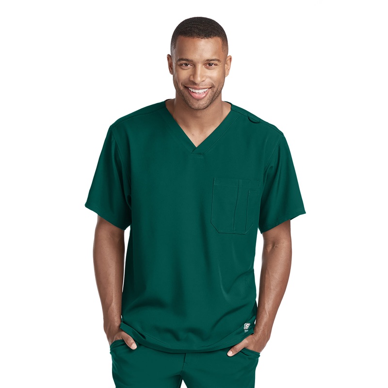 Men's Structure Crossover V-Neck Top - SK0112 - Hunter Green