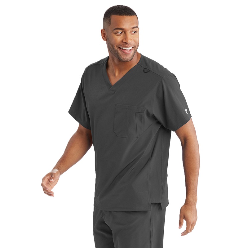 Men's Structure Crossover V-Neck Top - SK0112 - Pewter