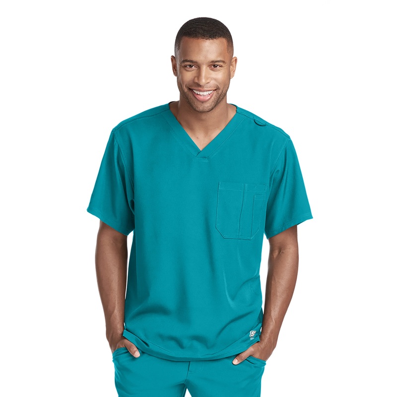 Men's Structure Crossover V-Neck Top - SK0112 - Teal
