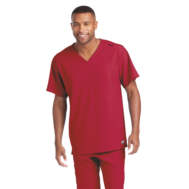Men's Structure Crossover V-Neck Top - SK0112 - True Red