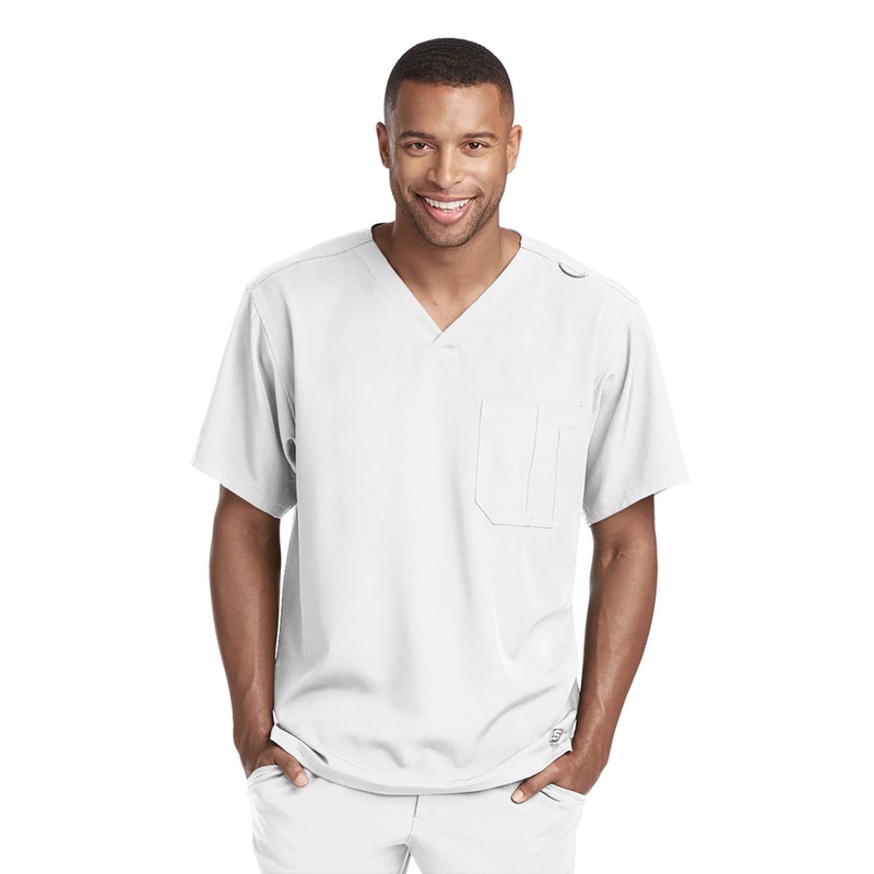 Men's Structure Crossover V-Neck Top - SK0112 - White