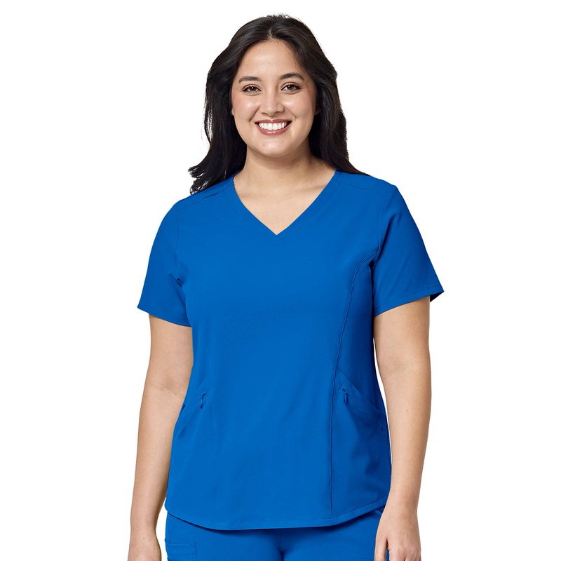 Women's Four-Pocket V-Neck Top - 6134 - Royal