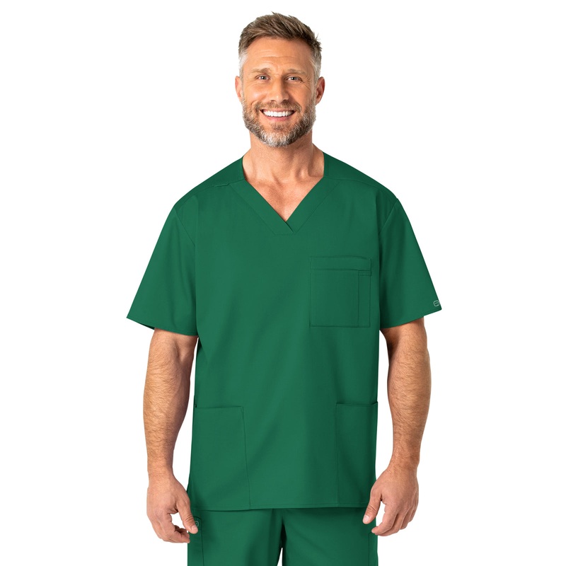 Men's Four-Pocket Modified V-Neck Top - 103 - Hunter