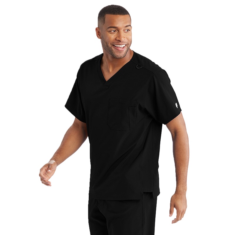 Men's Structure Crossover V-Neck Top - SK0112 - Black