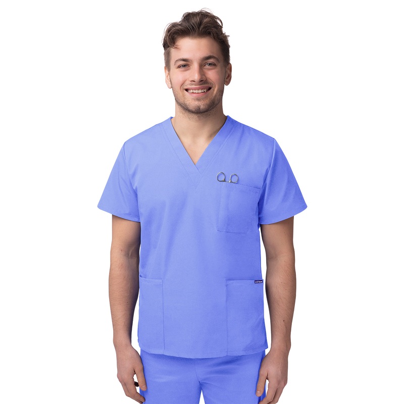 Unisex V-Neck 3 Pocket Top - S8304 - Ceil Blue