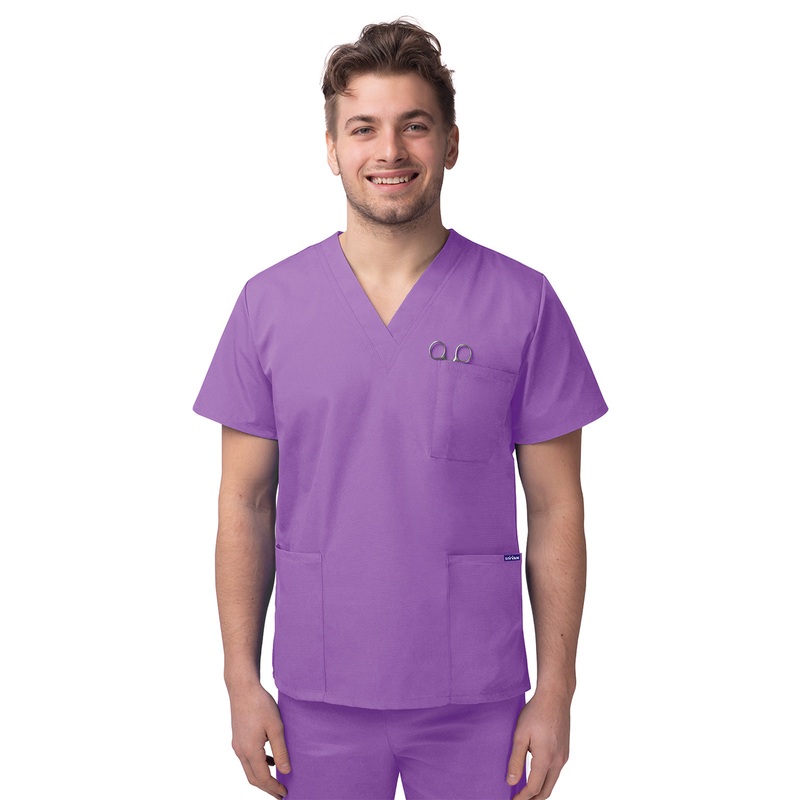 Unisex V-Neck 3 Pocket Top - S8304 - Lavender