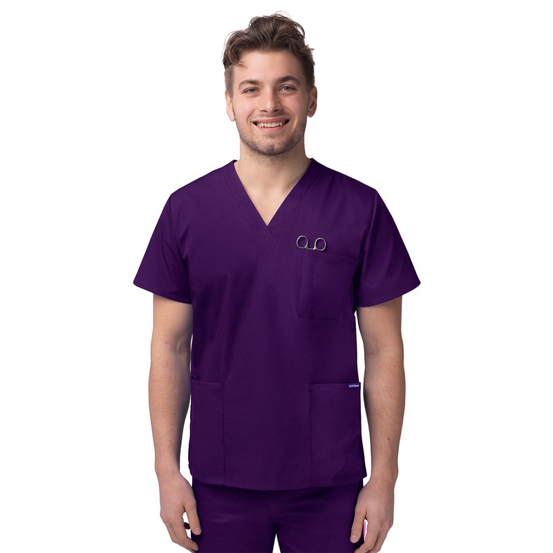 Unisex V-Neck 3 Pocket Top - S8304 - Purple