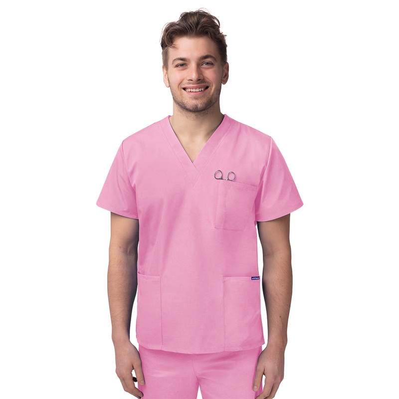 Unisex V-Neck 3 Pocket Top - S8304 - Sherbet