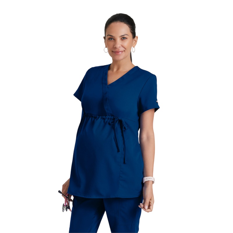 Women's Mock Wrap Lilah Maternity Top - GRT094 - Indigo (Navy)