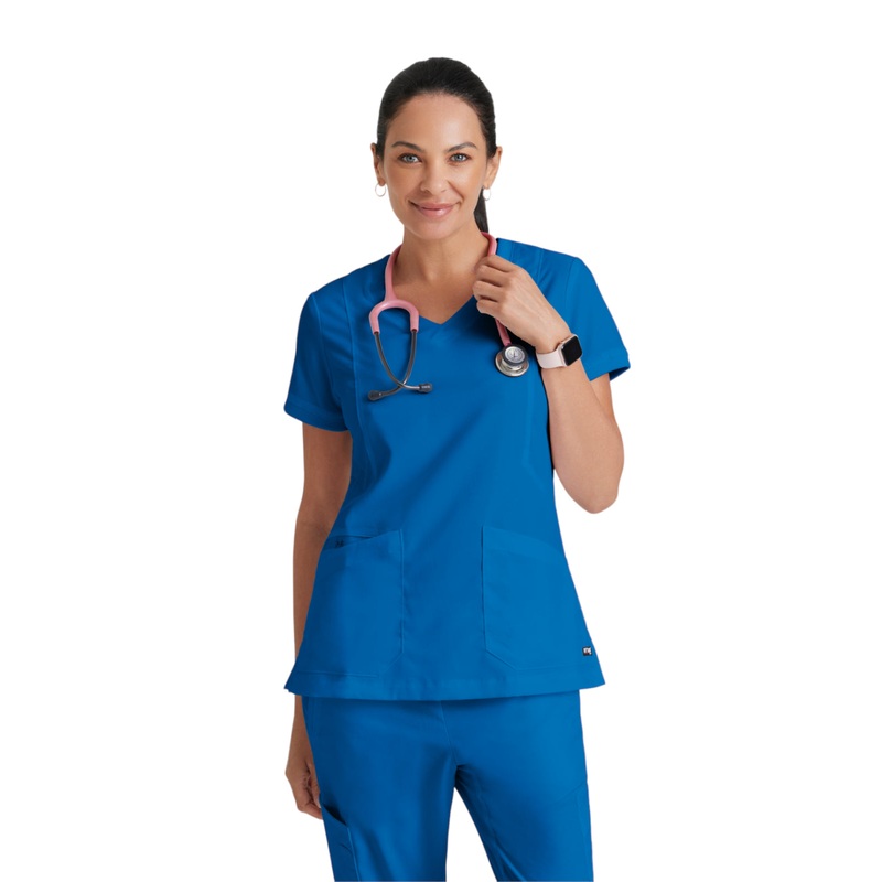 Women's V-Neck Kira Top - GRT049 - New Royal