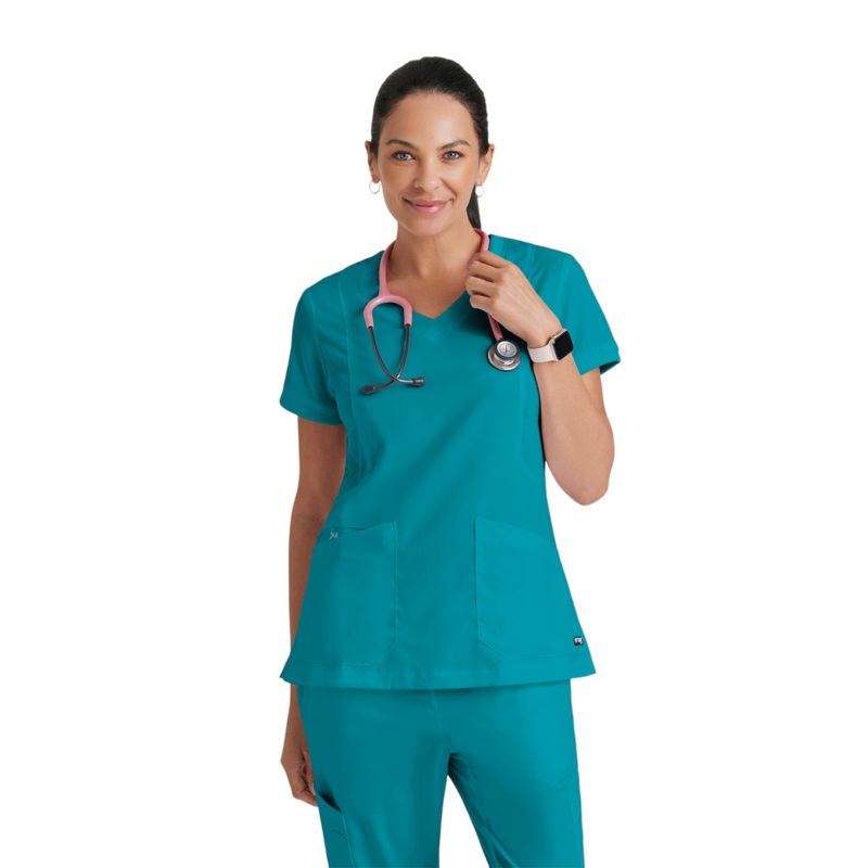 Women's V-Neck Kira Top - GRT049 - Teal