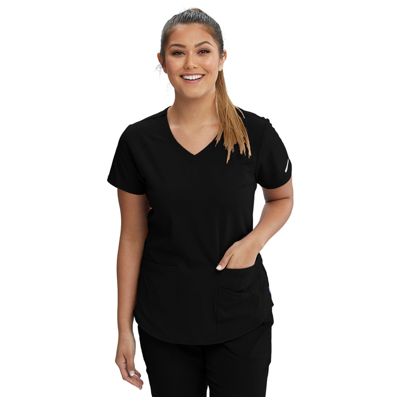 Women's V-Neck Top - SK101 - Black