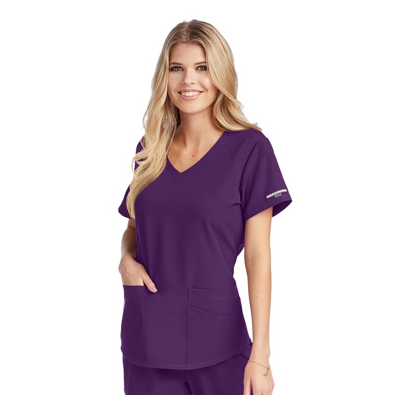 Women's V-Neck Top - SK101 - Eggplant