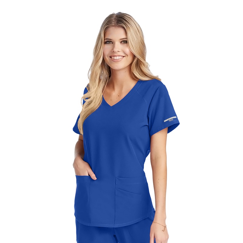 Women's V-Neck Top - SK101 - Galaxy Blue