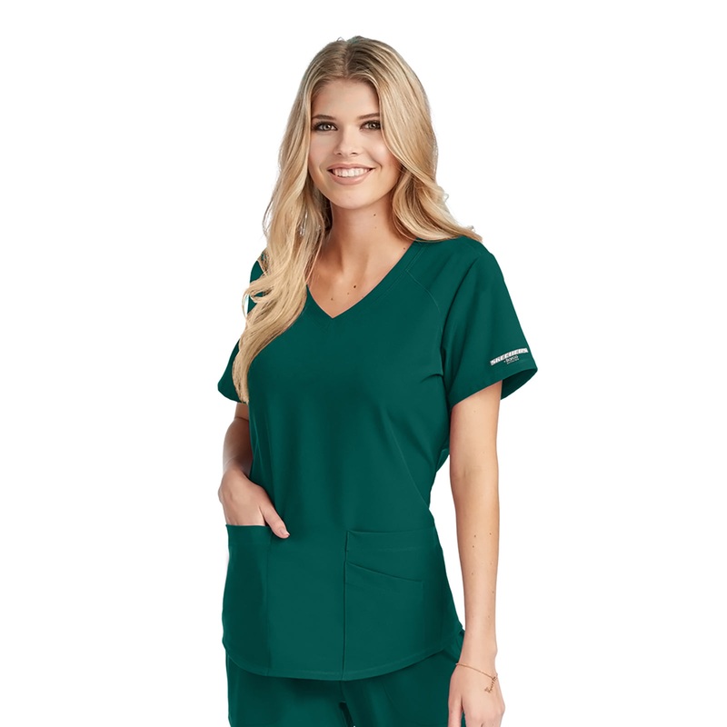 Women's V-Neck Top - SK101 - Hunter Green