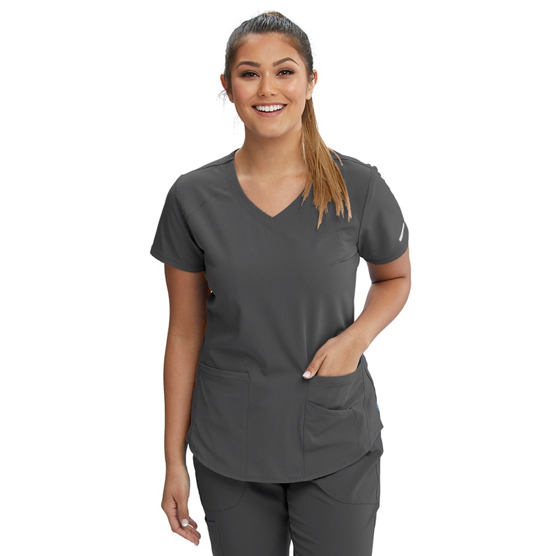 Women's V-Neck Top - SK101 - Pewter