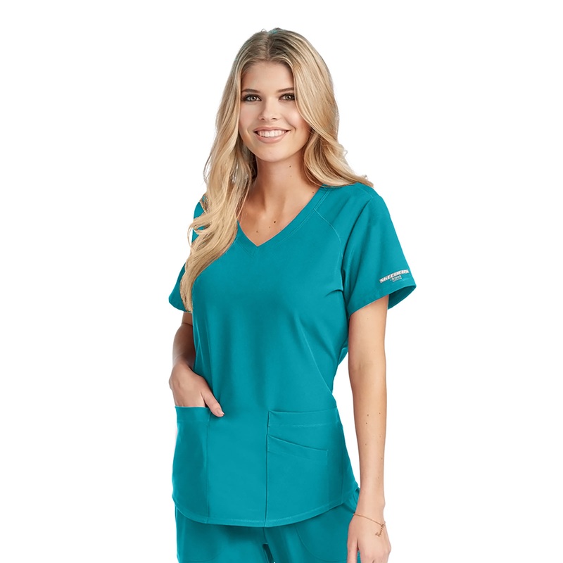 Women's V-Neck Top - SK101 - Teal