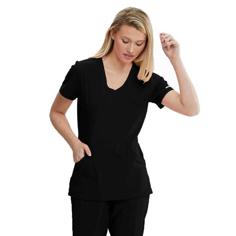Women's V-Neck Top - SK102 - Black