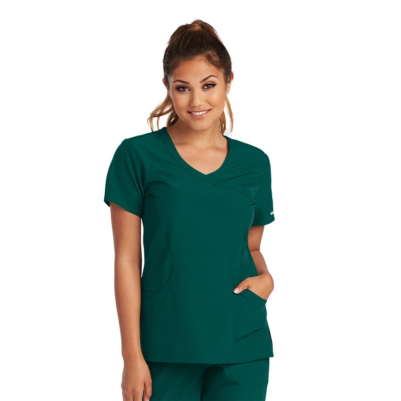 Women's V-Neck Top - SK102 - Hunter Green