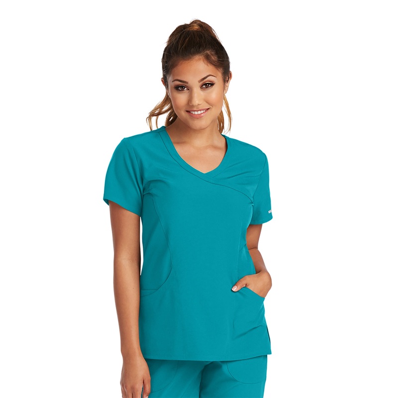 Women's V-Neck Top - SK102 - Teal