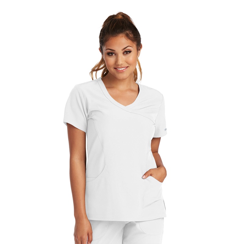 Women's V-Neck Top - SK102 - White