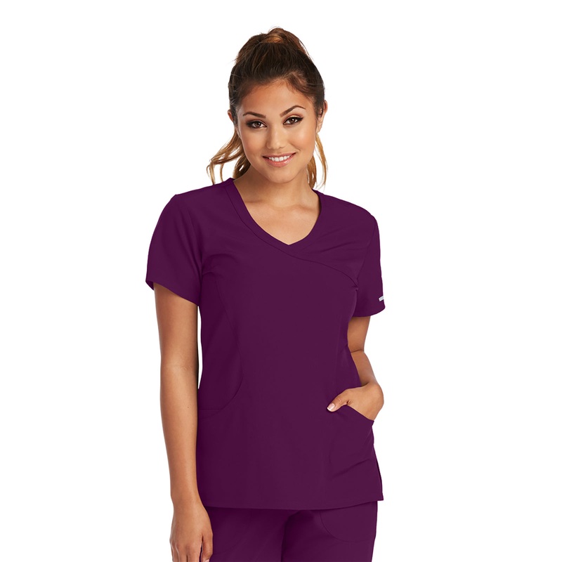 Women's V-Neck Top - SK102 - Wine