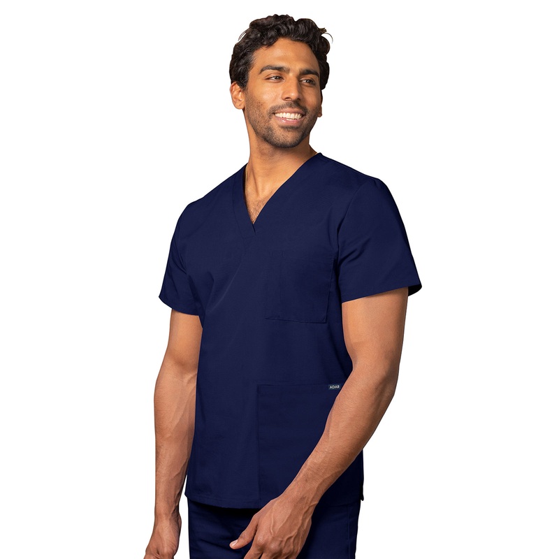 Unisex 3-Pocket V-Neck Top - 601 - Navy
