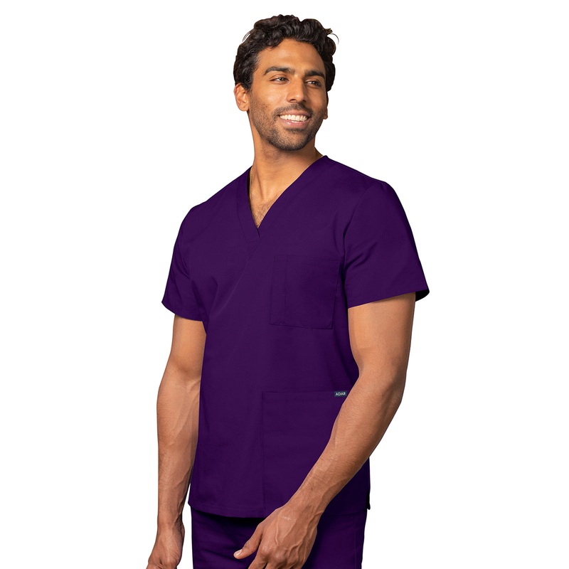 Unisex 3-Pocket V-Neck Top - 601 - Purple