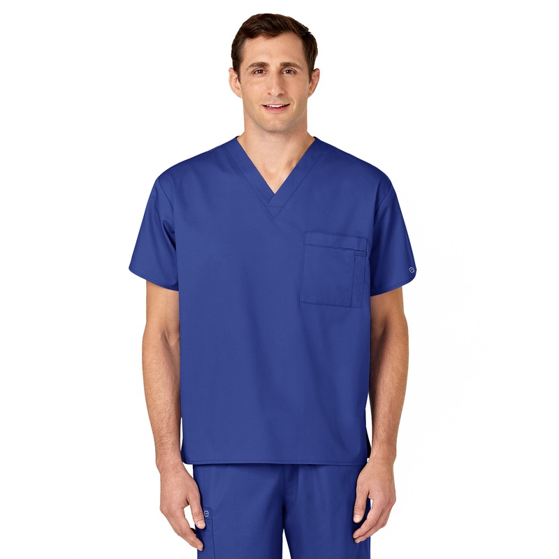 Unisex Double-Pocket V-Neck Top - 100 - Galaxy Blue