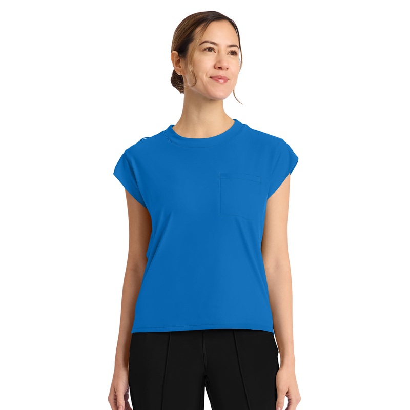 Women's 1-Pocket Crew Neck Top - CK936 - True Blue