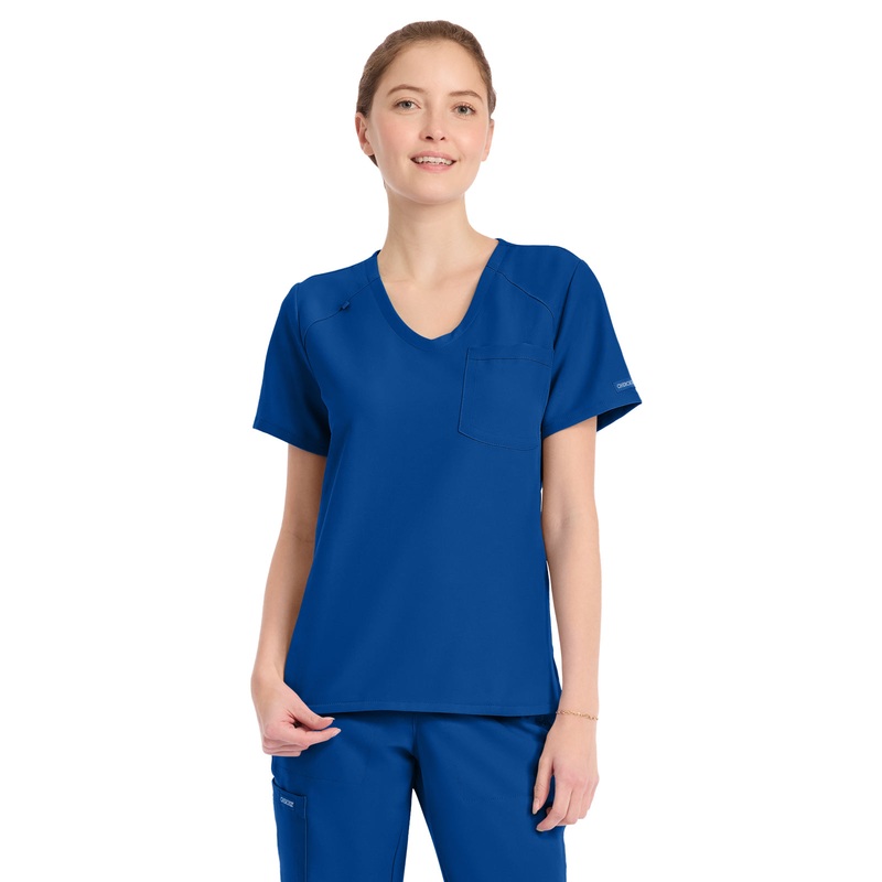 Women's 1-Pocket Tuck-In V-Neck Top - CK954A - Galaxy Blue