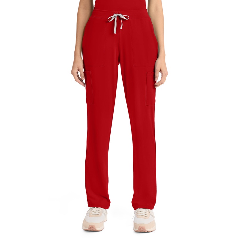 Women's 5-Pocket Straight Leg Pant - CK096 - Red